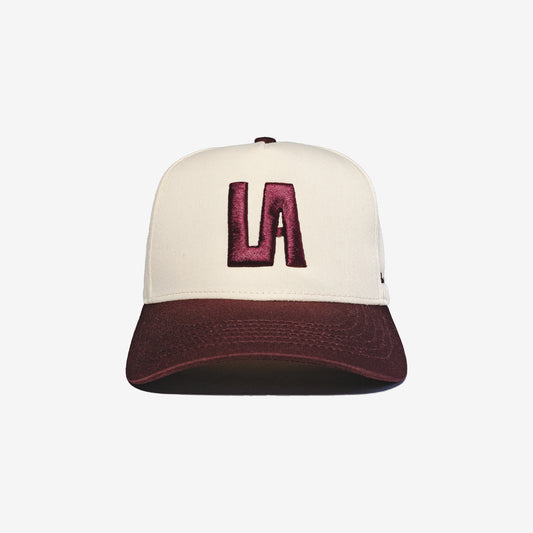 The "LA" Block Hat "Maroon Rose"